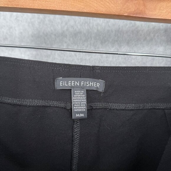 Eileen Fisher Pull On Ankle Pant Size M Black Lightweight Stretch Staple Classic - Picture 5 of 11